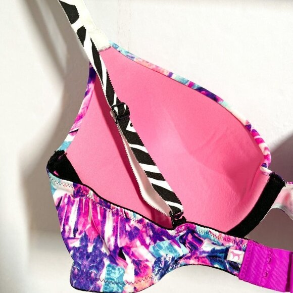 Victoria’s Secret Wear Everywhere Push-up Bra Size 34C Pink Mixed Print Lined - Picture 6 of 6
